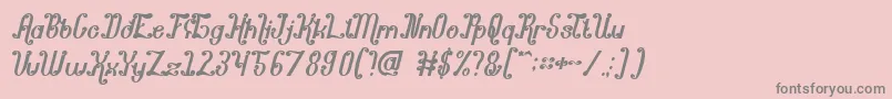 フォントPondokRatuIntan – ピンクの背景に灰色の文字