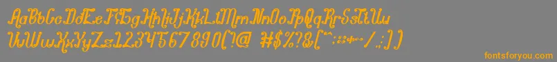 フォントPondokRatuIntan – オレンジの文字は灰色の背景にあります。