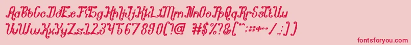 PondokRatuIntan Font – Red Fonts on Pink Background