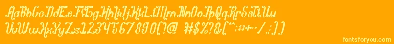 PondokRatuIntan-Schriftart – Gelbe Schriften auf orangefarbenem Hintergrund