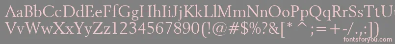 Revival565Bt-fontti – vaaleanpunaiset fontit harmaalla taustalla