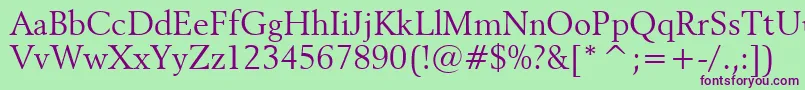 Revival565Bt-Schriftart – Violette Schriften auf grünem Hintergrund