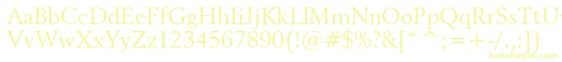 Revival565Bt-Schriftart – Gelbe Schriften auf weißem Hintergrund