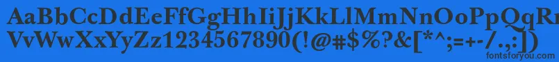 Czcionka JbaskervilletxnBold – czarne czcionki na niebieskim tle