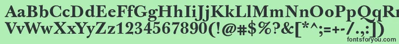 フォントJbaskervilletxnBold – 緑の背景に黒い文字