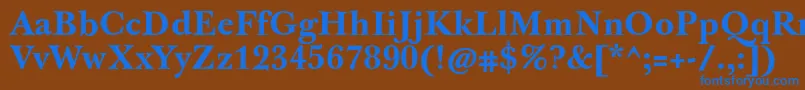 Czcionka JbaskervilletxnBold – niebieskie czcionki na brązowym tle