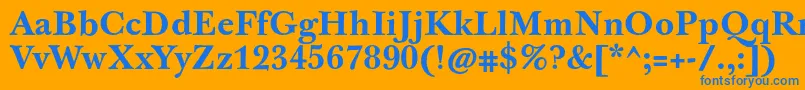 JbaskervilletxnBold Font – Blue Fonts on Orange Background