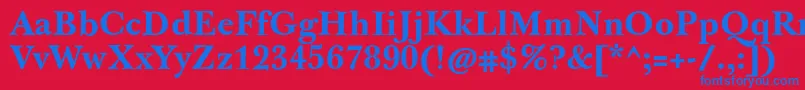 JbaskervilletxnBold Font – Blue Fonts on Red Background