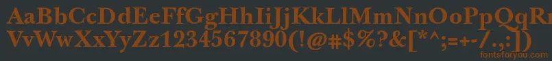 JbaskervilletxnBold-fontti – ruskeat fontit mustalla taustalla