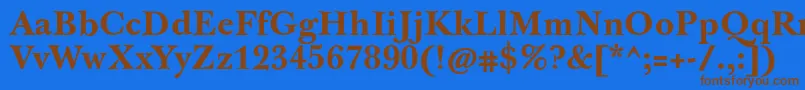 Czcionka JbaskervilletxnBold – brązowe czcionki na niebieskim tle