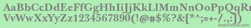 フォントJbaskervilletxnBold – 緑の背景に灰色の文字