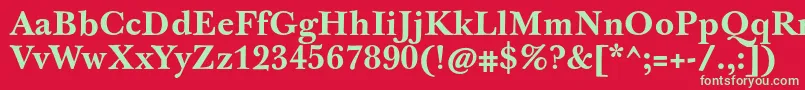 JbaskervilletxnBold Font – Green Fonts on Red Background