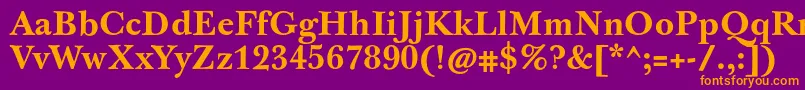 JbaskervilletxnBold Font – Orange Fonts on Purple Background