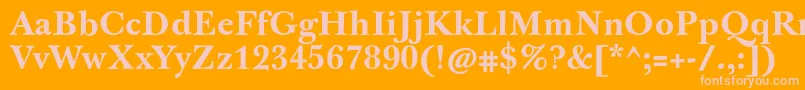 JbaskervilletxnBold Font – Pink Fonts on Orange Background