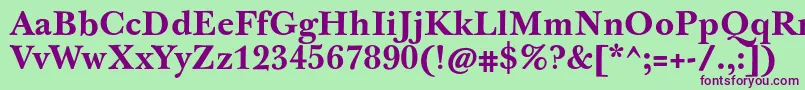 JbaskervilletxnBold Font – Purple Fonts on Green Background