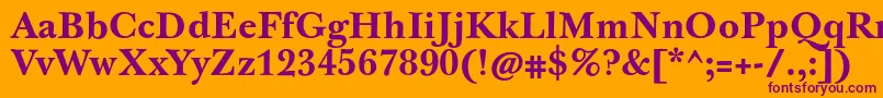 JbaskervilletxnBold Font – Purple Fonts on Orange Background