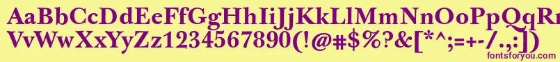 Police JbaskervilletxnBold – polices violettes sur fond jaune