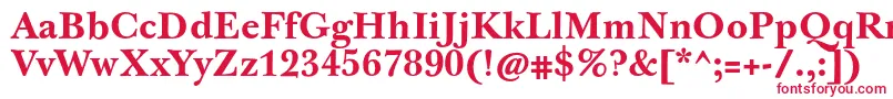 JbaskervilletxnBold Font – Red Fonts on White Background