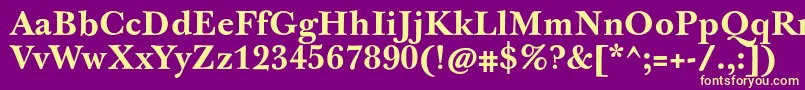 JbaskervilletxnBold Font – Yellow Fonts on Purple Background