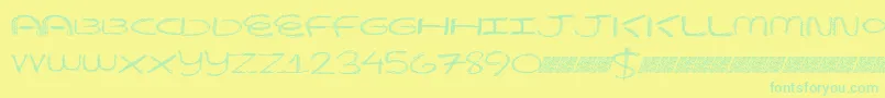Czcionka Beaverscratches – zielone czcionki na żółtym tle