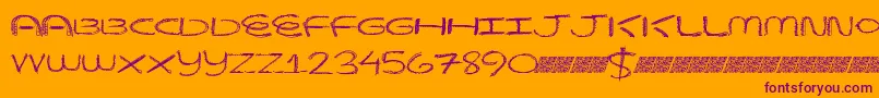 Beaverscratches Font – Purple Fonts on Orange Background