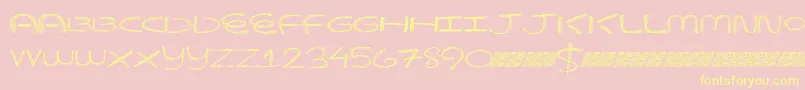Beaverscratches-fontti – keltaiset fontit vaaleanpunaisella taustalla