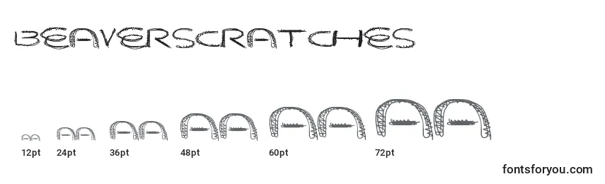 Beaverscratches Font Sizes