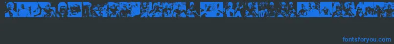 BruceLee Font – Blue Fonts on Black Background