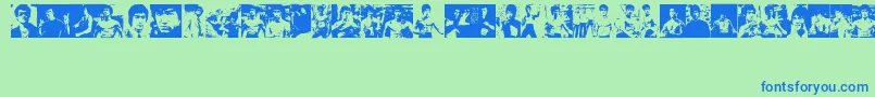 BruceLee Font – Blue Fonts on Green Background