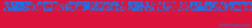 BruceLee Font – Blue Fonts on Red Background