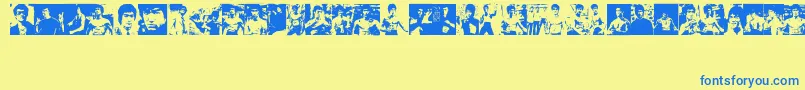 BruceLee Font – Blue Fonts on Yellow Background