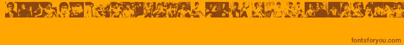 BruceLee Font – Brown Fonts on Orange Background