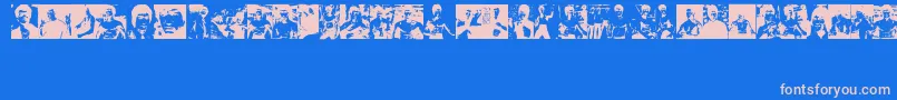 BruceLee Font – Pink Fonts on Blue Background