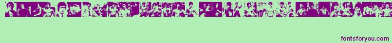 BruceLee Font – Purple Fonts on Green Background