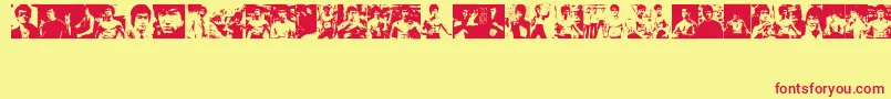 BruceLee-fontti – punaiset fontit keltaisella taustalla