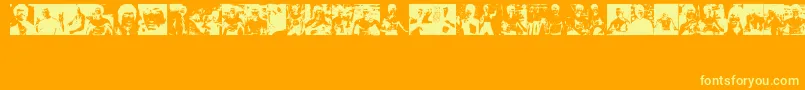 BruceLee Font – Yellow Fonts on Orange Background