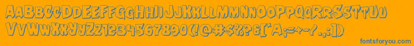 Nightchilde3D Font – Blue Fonts on Orange Background
