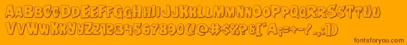 Nightchilde3D Font – Brown Fonts on Orange Background