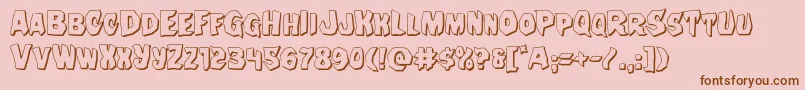 Nightchilde3D Font – Brown Fonts on Pink Background
