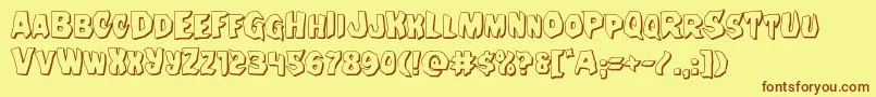 Nightchilde3D Font – Brown Fonts on Yellow Background
