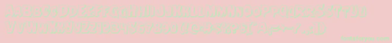 Nightchilde3D Font – Green Fonts on Pink Background