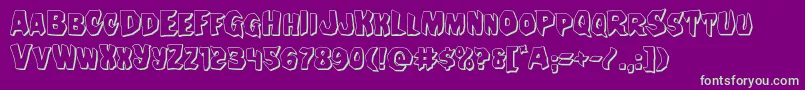 Nightchilde3D Font – Green Fonts on Purple Background