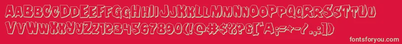 Nightchilde3D Font – Green Fonts on Red Background
