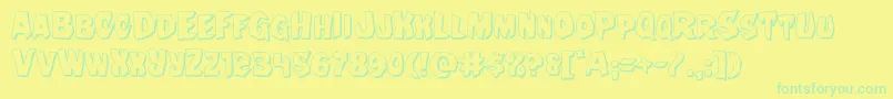 Nightchilde3D Font – Green Fonts on Yellow Background