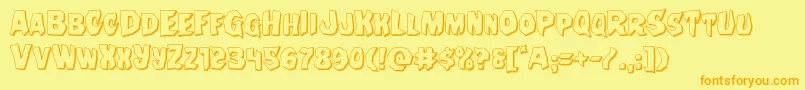 Nightchilde3D Font – Orange Fonts on Yellow Background