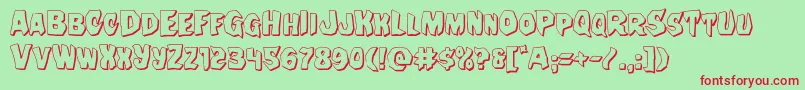 Nightchilde3D Font – Red Fonts on Green Background