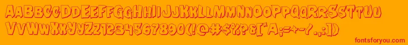 Nightchilde3D Font – Red Fonts on Orange Background