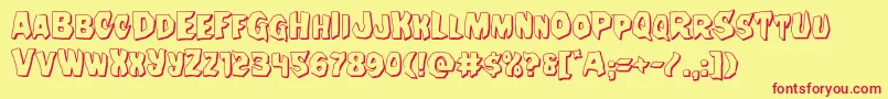 Nightchilde3D Font – Red Fonts on Yellow Background