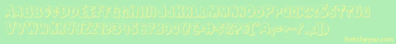 Nightchilde3D Font – Yellow Fonts on Green Background