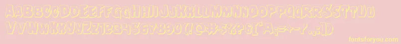 Шрифт Nightchilde3D – жёлтые шрифты на розовом фоне